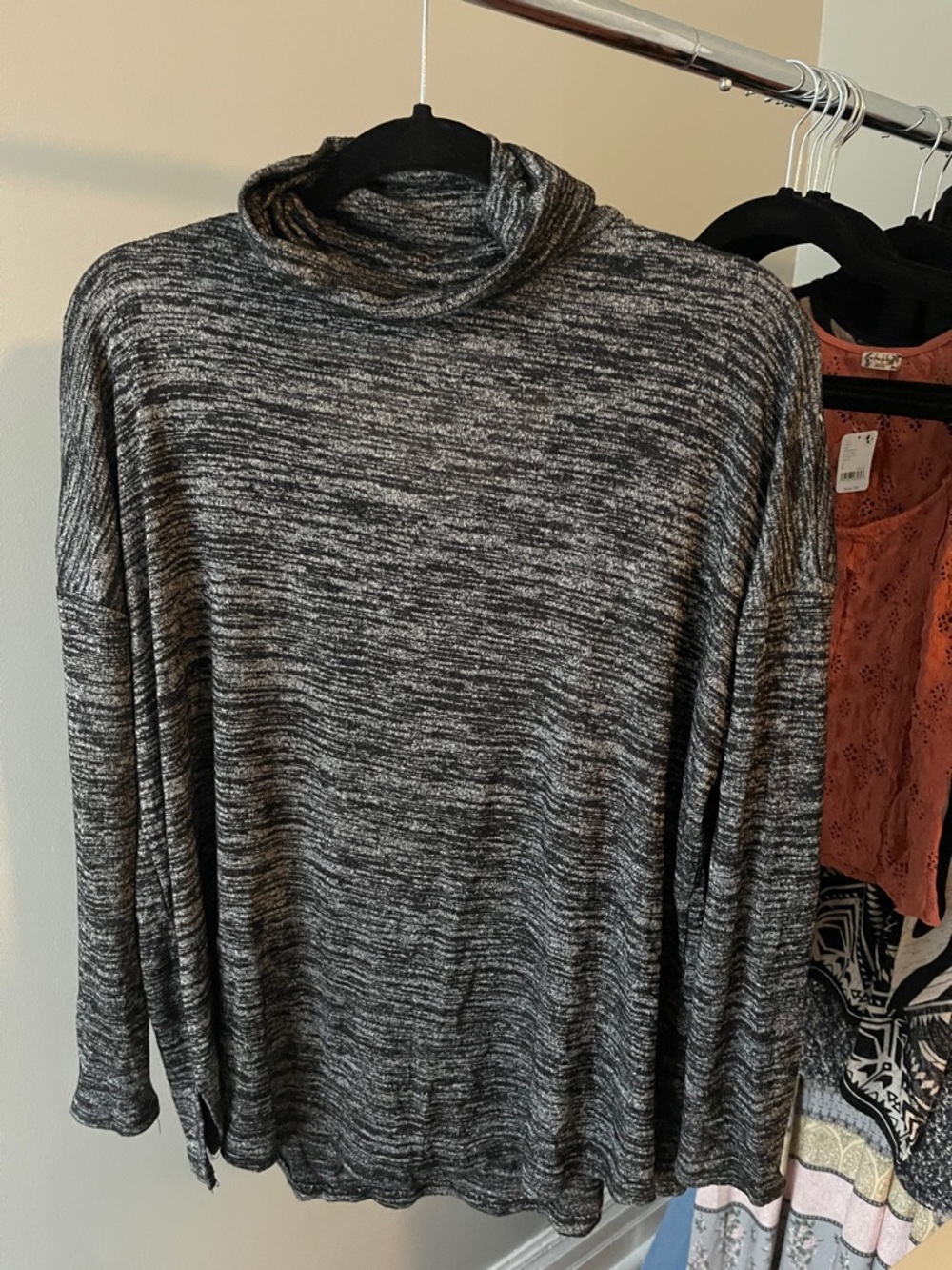 Joseph Ribkoff Black & Gray Marled Cowl Neck Sweater